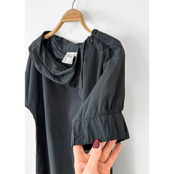 Finley Skipper Black Folded Neck Shift Dress medium - Picture 3 of 9